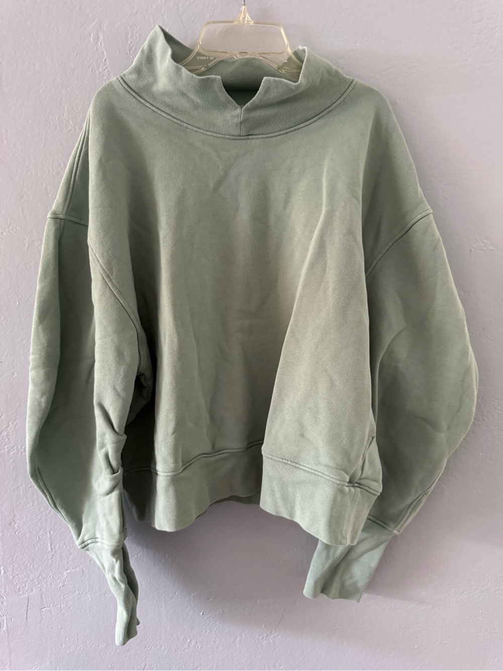 Citizens of Humanity Women's Mock Turtleneck Sweatshirt Cotton Sage Green Large